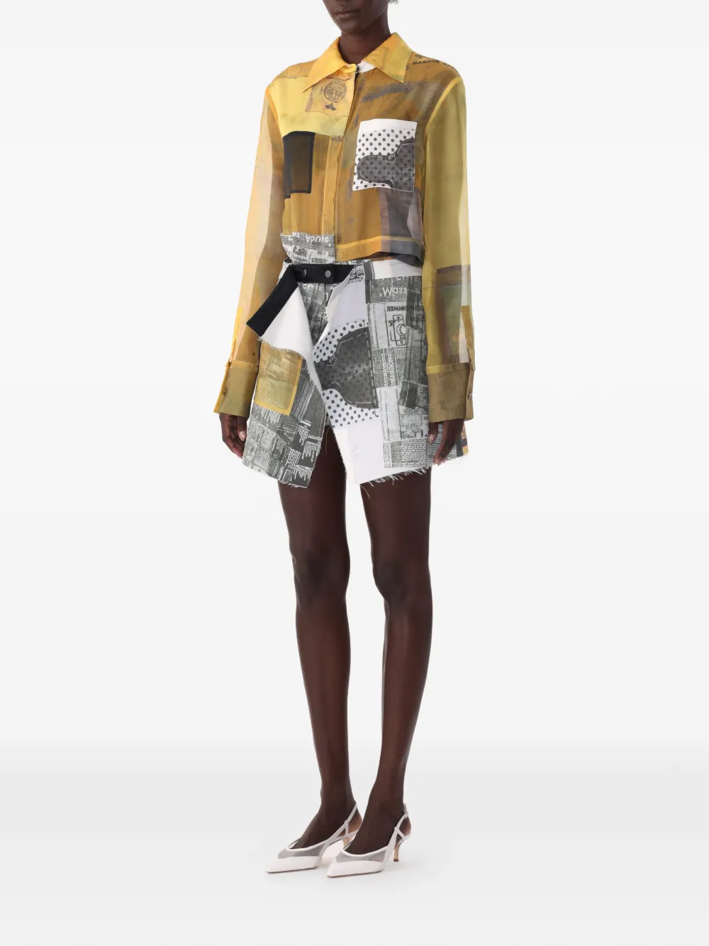  Jason Wu Collection Camisa Collage De Manga Larga De Jason Wu Collection X Robert Rauschenberg - Amarillo 