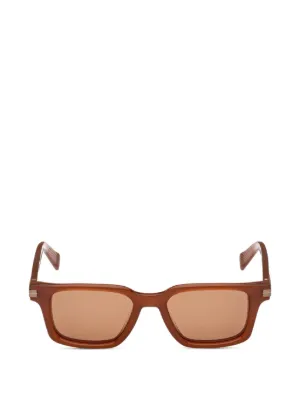定価5.5万 ZEGNA サングラス スクエア イタリア製 Zegna スクエアフレーム サングラス | ブラウン | FARFETCH JP