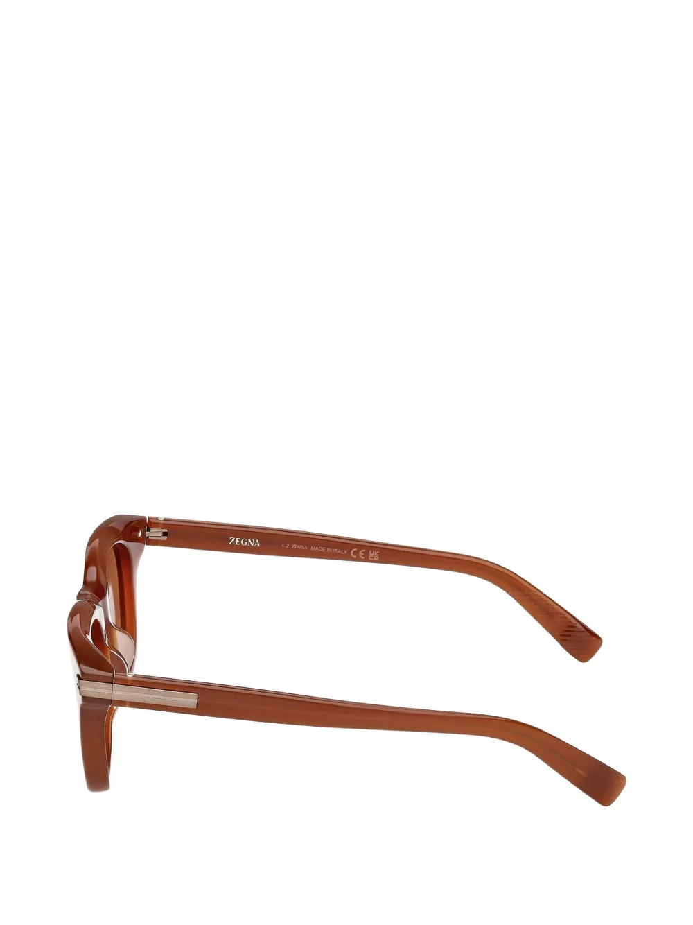 Zegna Zonnebril met vierkant montuur Bruin