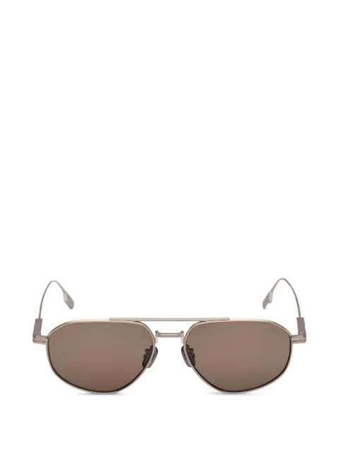 Zegna double-bridge pilot-frame sunglasses
