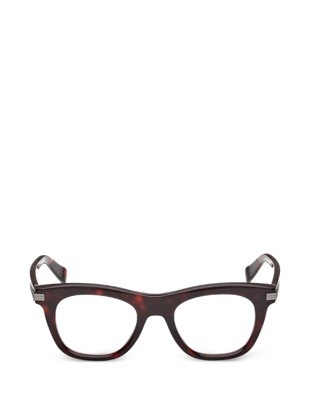 Zegna metal-detail square-frame glasses - Marrone