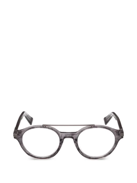 Zegna striped round-frame glasses