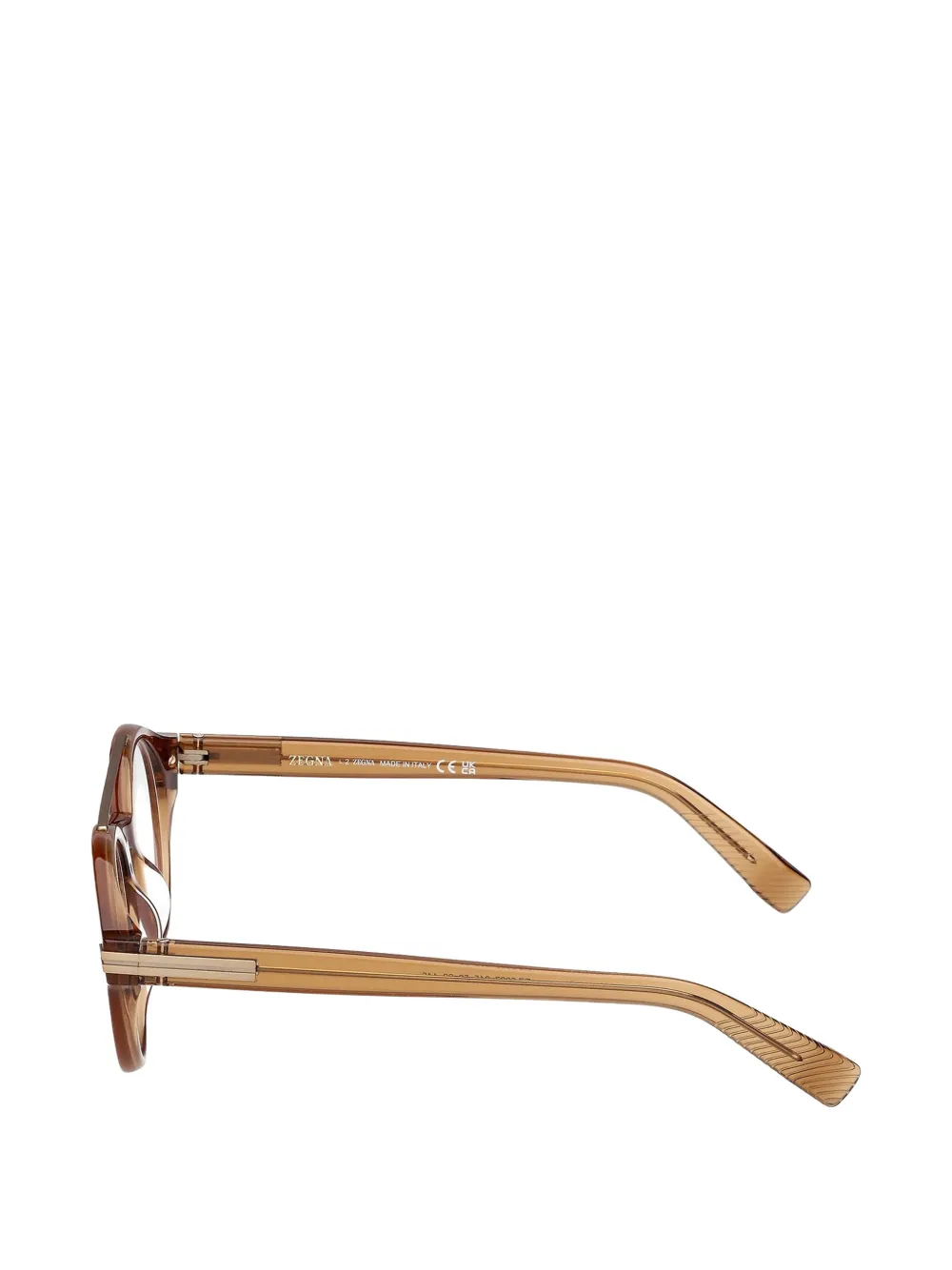 Zegna Bril met rond montuur Bruin