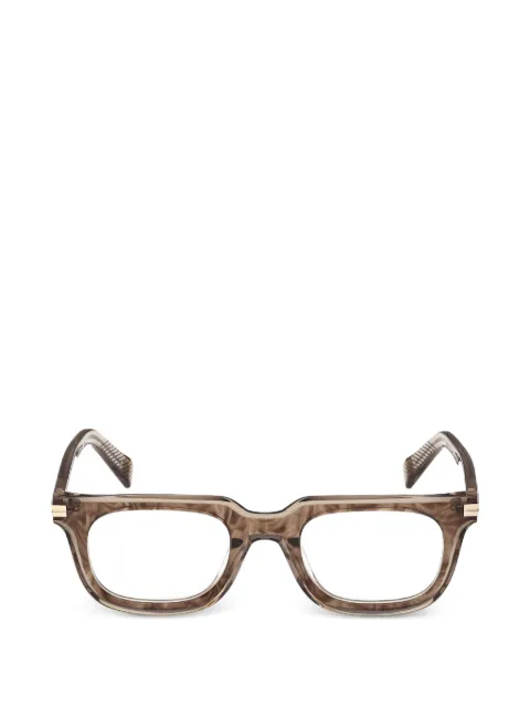 Zegna striped square-frame glasses