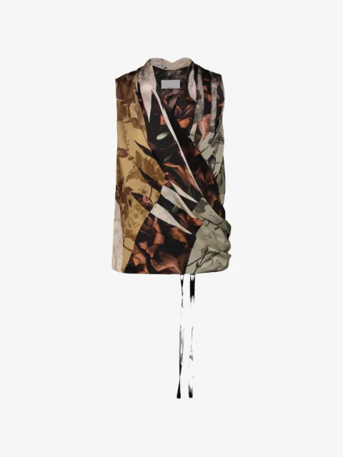 Maison Margiela floral-print draped top