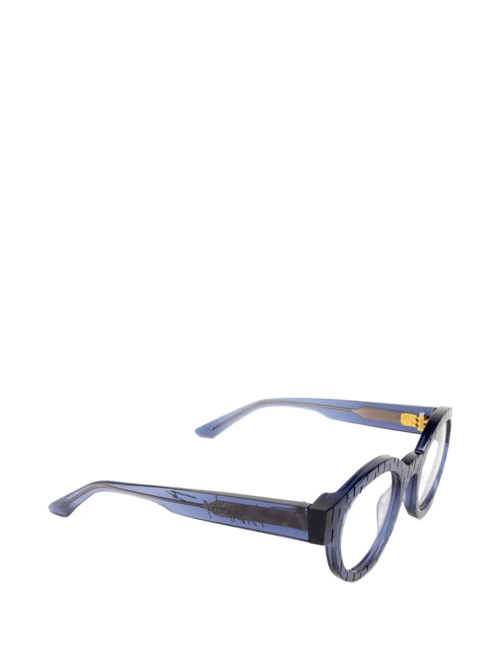 Yohji Yamamoto Bril met rond montuur Blauw