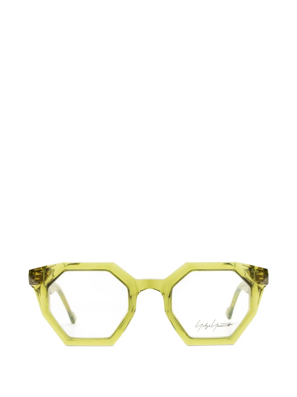 Yohji Yamamoto geometric-frame glasses - Verde