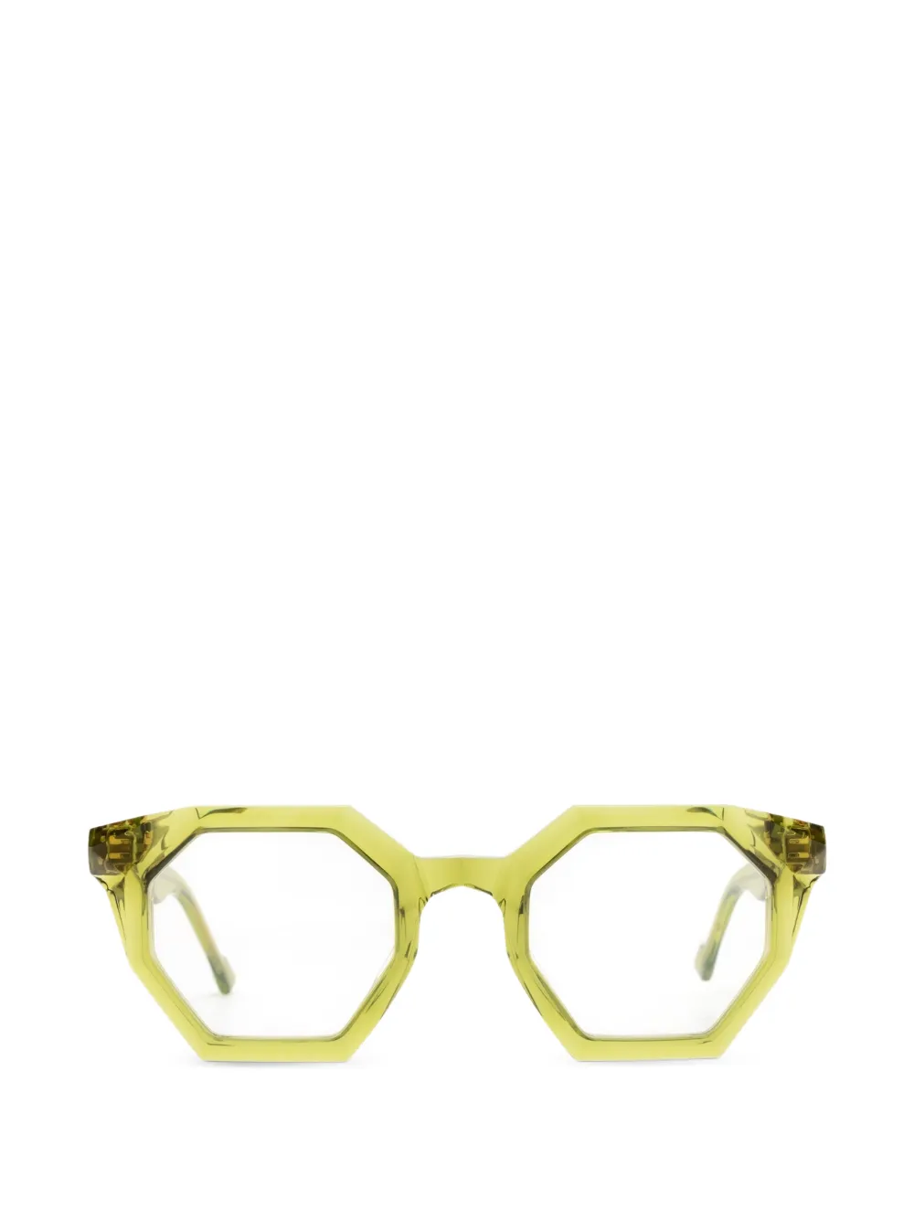 Yohji Yamamoto geometric-frame glasses - Verde