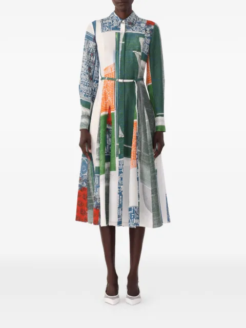 Jason Wu Collection vestido camisero midi con estampado artwork en colaboración con Robert Rauschenberg
