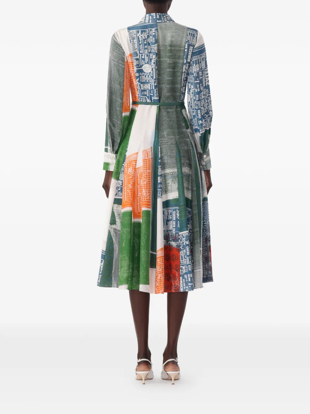  Jason Wu Collection Vestido Camisero Midi Con Motivo Artístico De Jason Wu Collection X Robert Rauschenberg - Blanco 