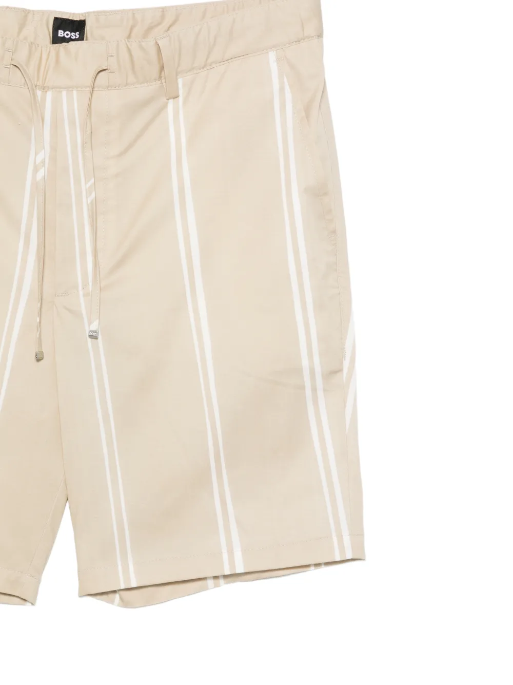 BOSS Kane shorts met trekkoordtaille en streep Beige