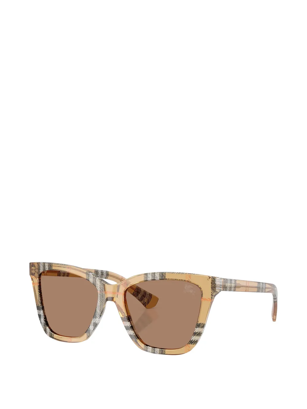 Burberry Eyewear Zonnebril met vierkant montuur en House Check-patroon Beige