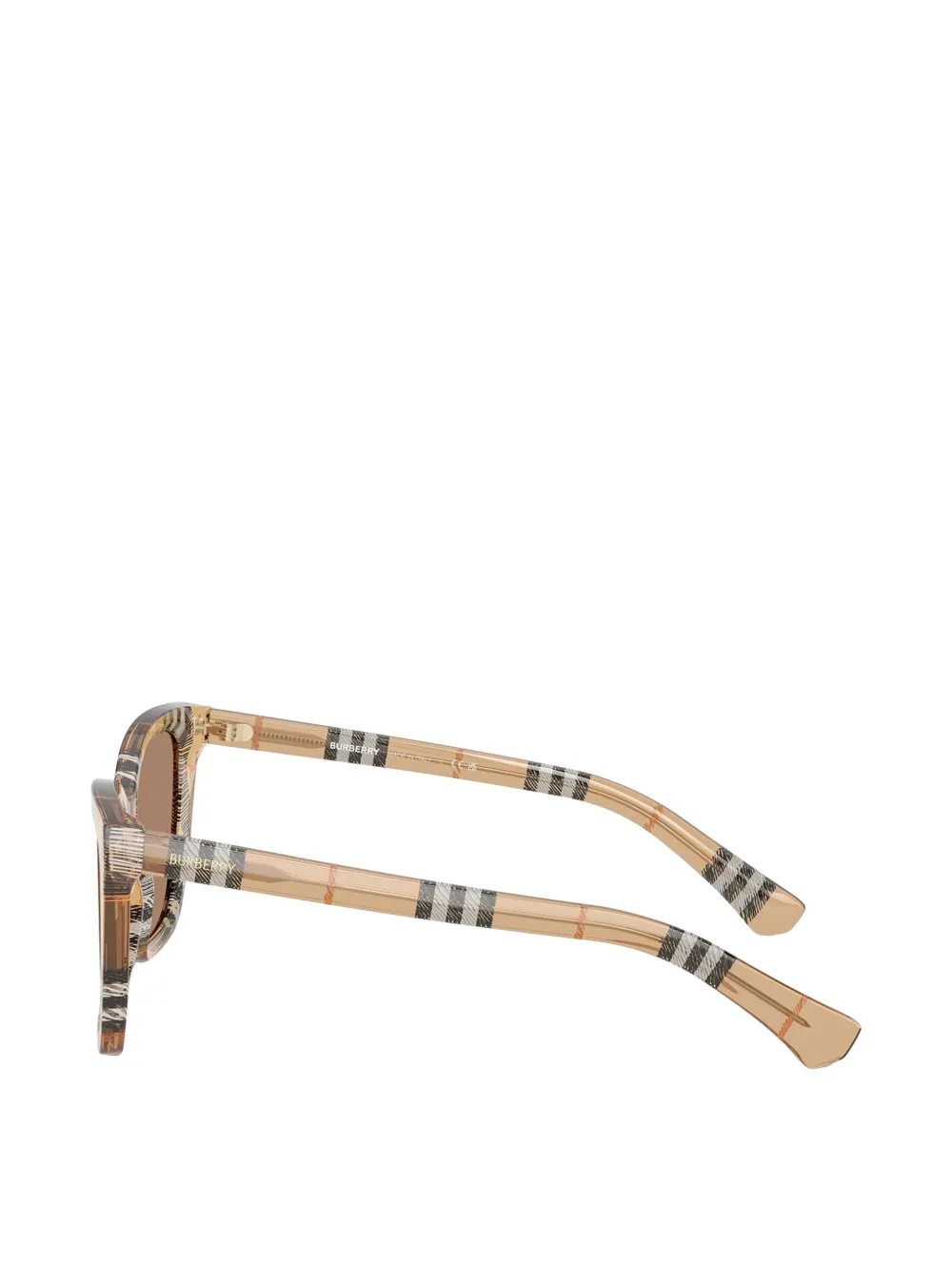 Burberry Eyewear Zonnebril met vierkant montuur en House Check-patroon Beige