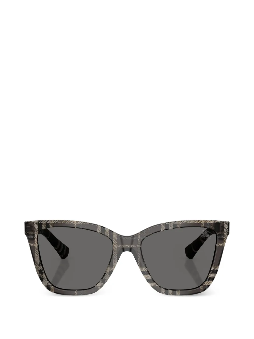 Burberry Eckige Sonnenbrille mit Check - Schwarz