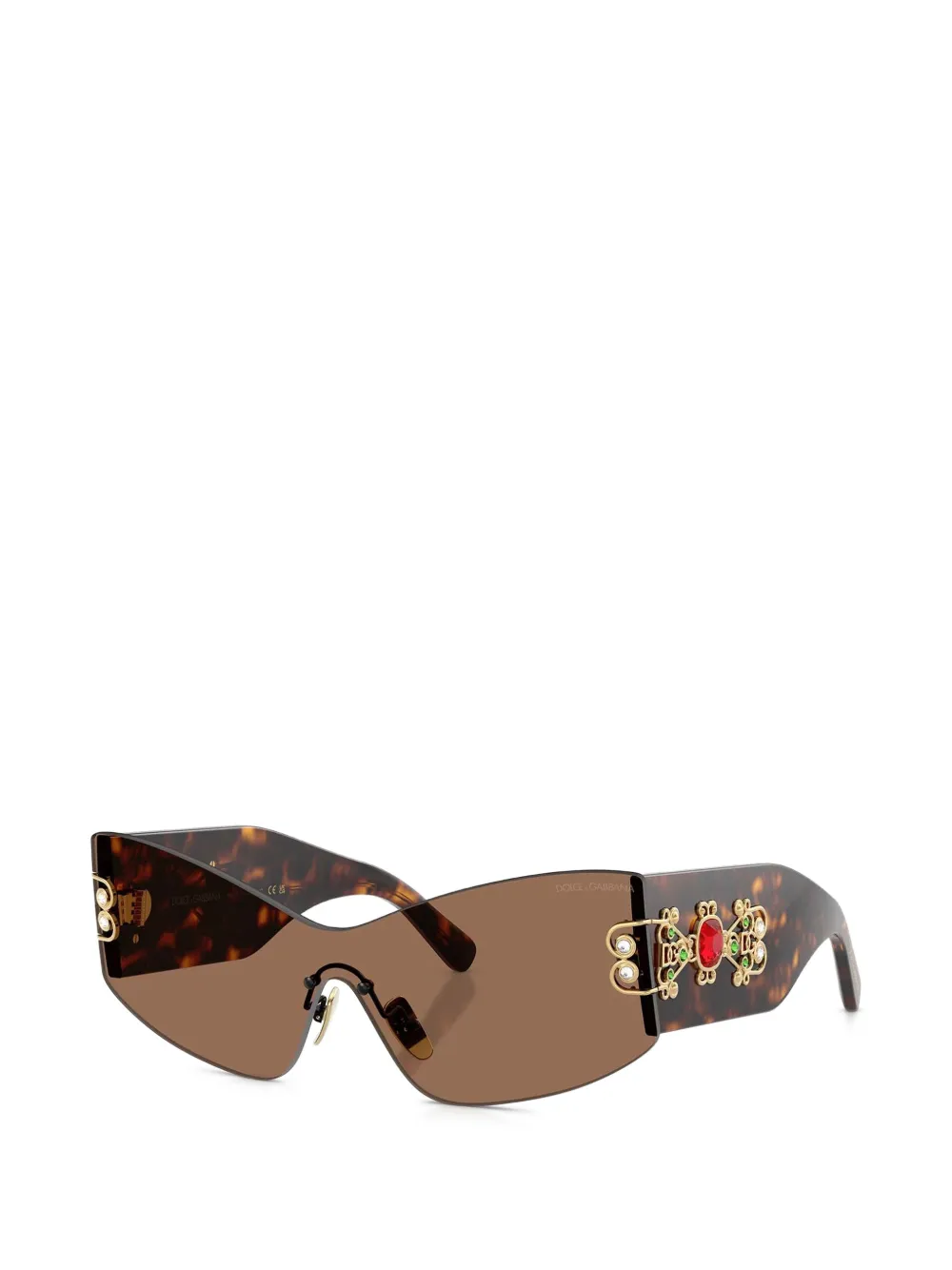 Dolce & Gabbana Eyewear Havana verfraaide zonnebril Bruin