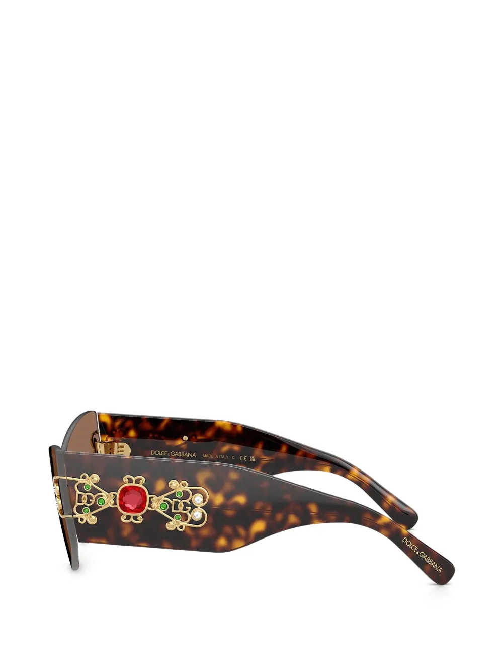 Dolce & Gabbana Eyewear Havana verfraaide zonnebril Bruin