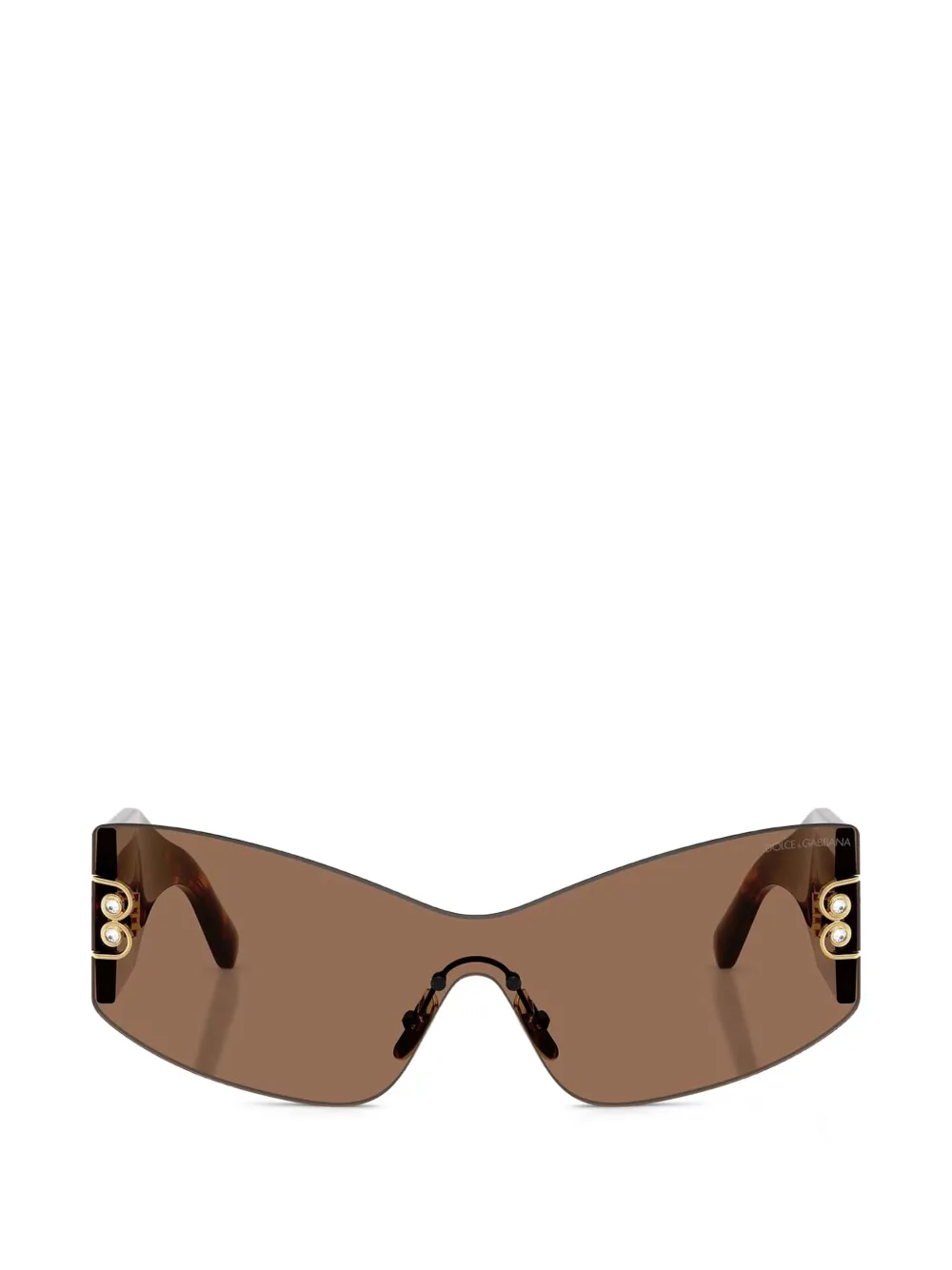 Dolce & Gabbana Occhiali da sole con decorazione - Marrone