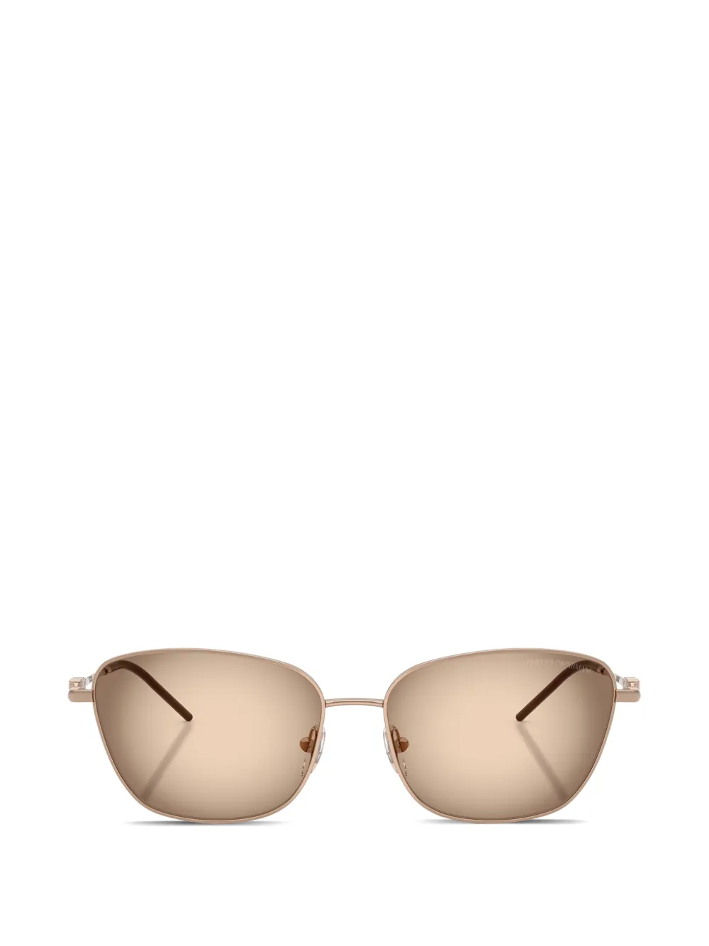 Emporio Armani Sonnenbrille mit eckigem Gestell - Gold