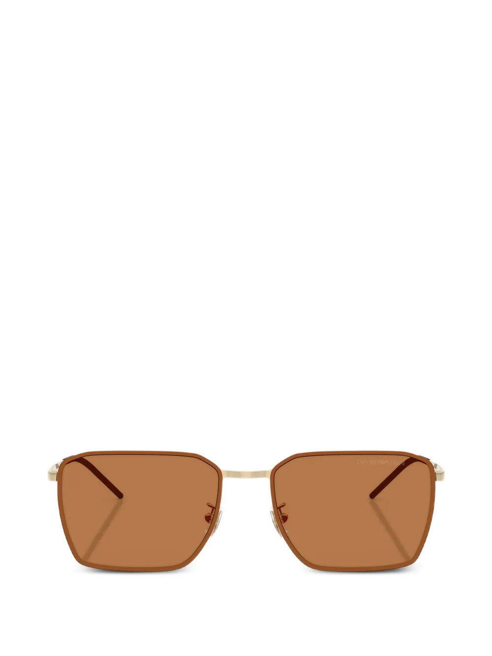 Emporio Armani Sonnenbrille mit eckigem Gestell - Gold