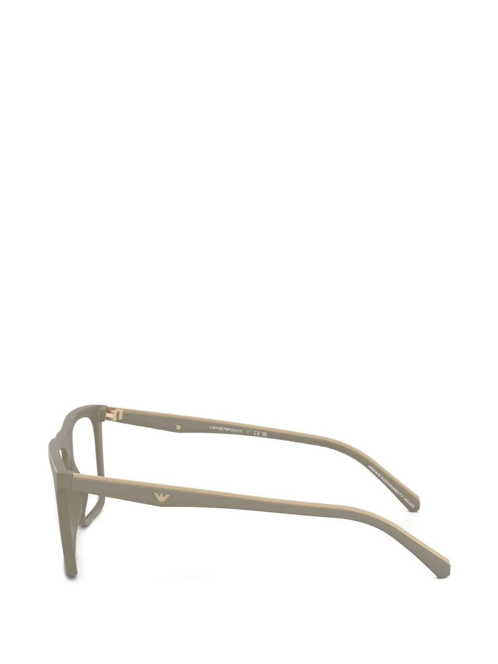 Emporio Armani Zonnebril met rechthoekig mat montuur Beige