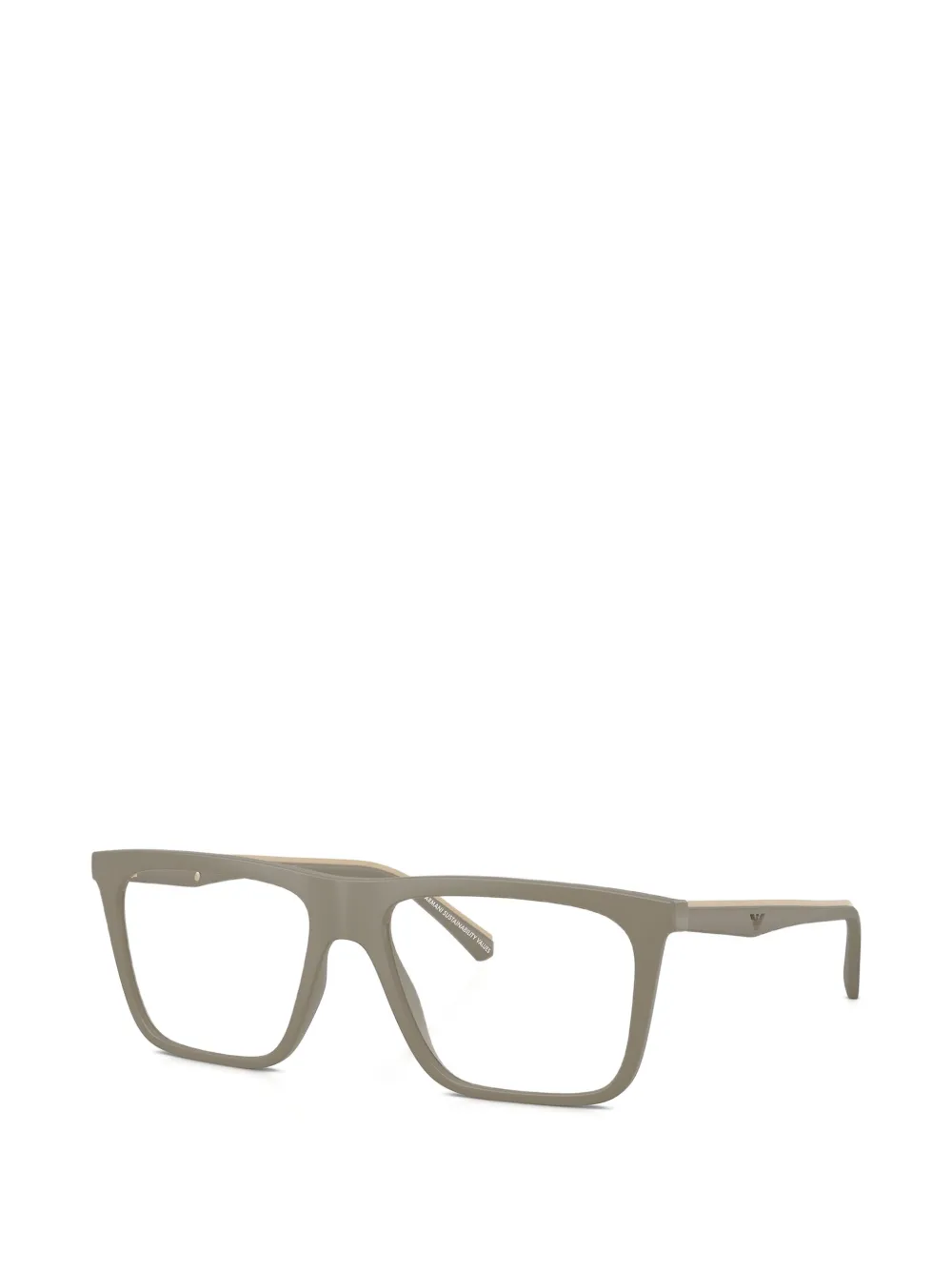 Emporio Armani Zonnebril met rechthoekig mat montuur Beige