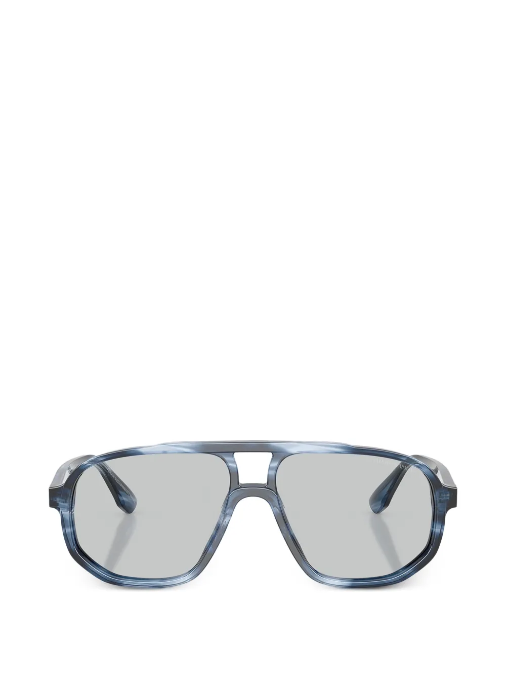 Emporio Armani striped pilot sunglasses - Blu