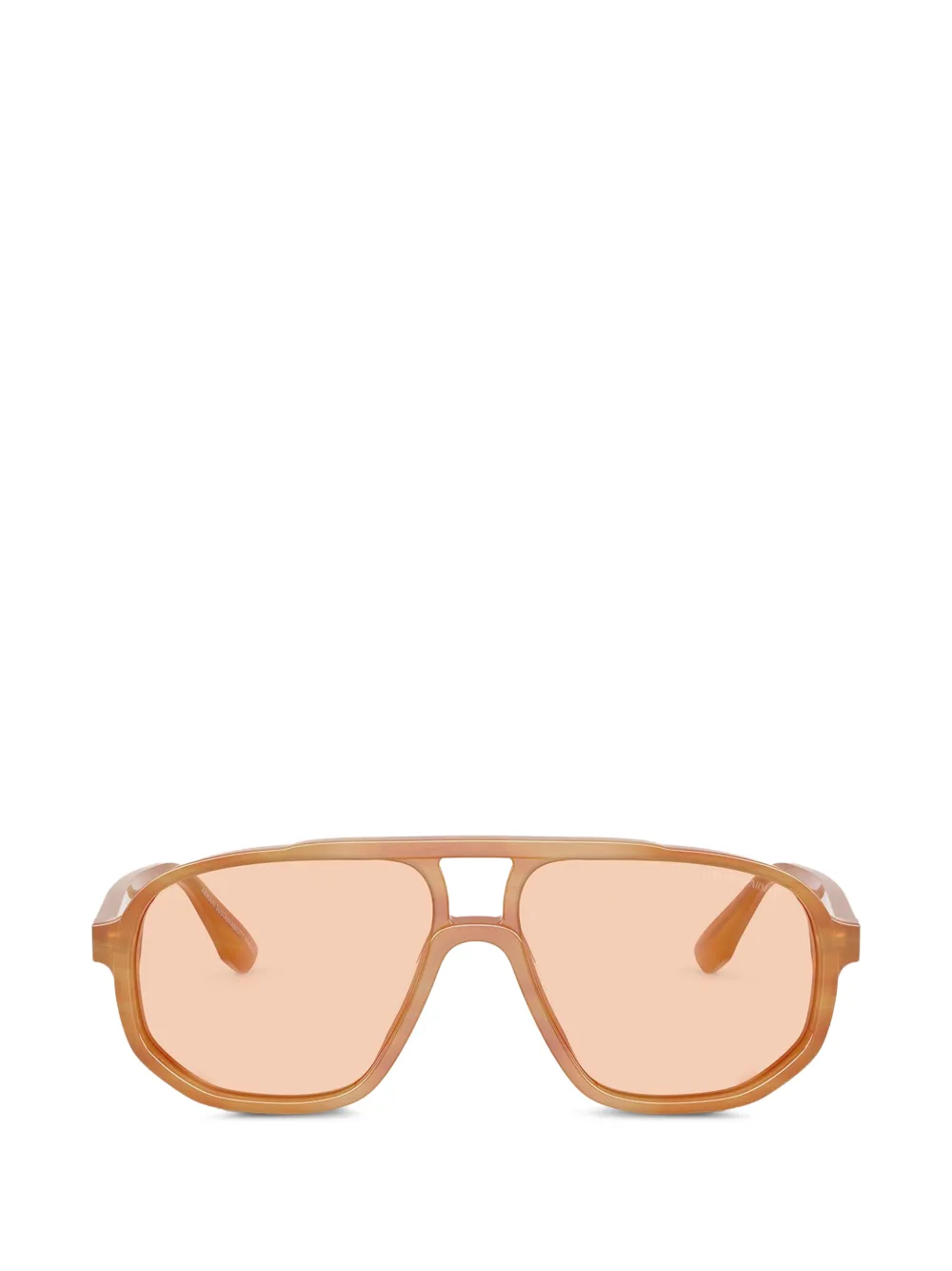 Emporio Armani striped pilot sunglasses - Nude