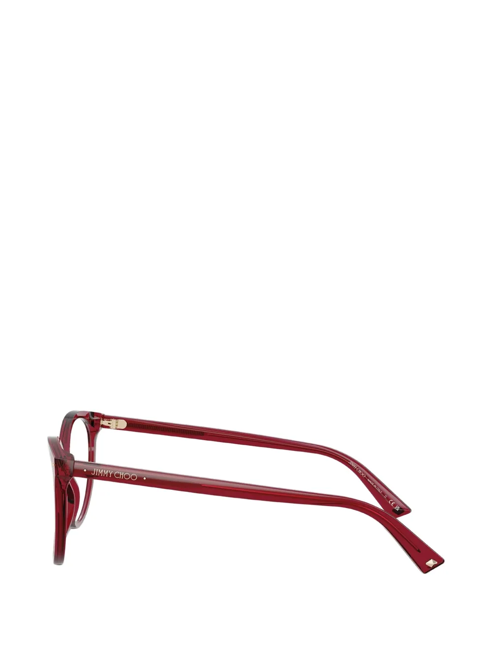 Jimmy Choo Eyewear Bril met doorzichtig rond montuur Rood