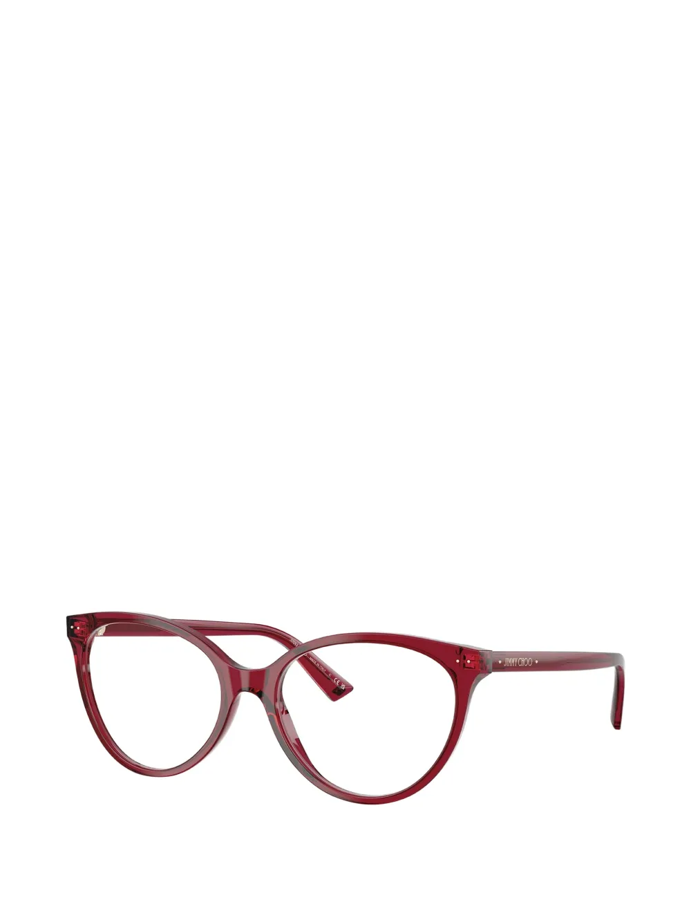 Jimmy Choo Eyewear Bril met doorzichtig rond montuur Rood