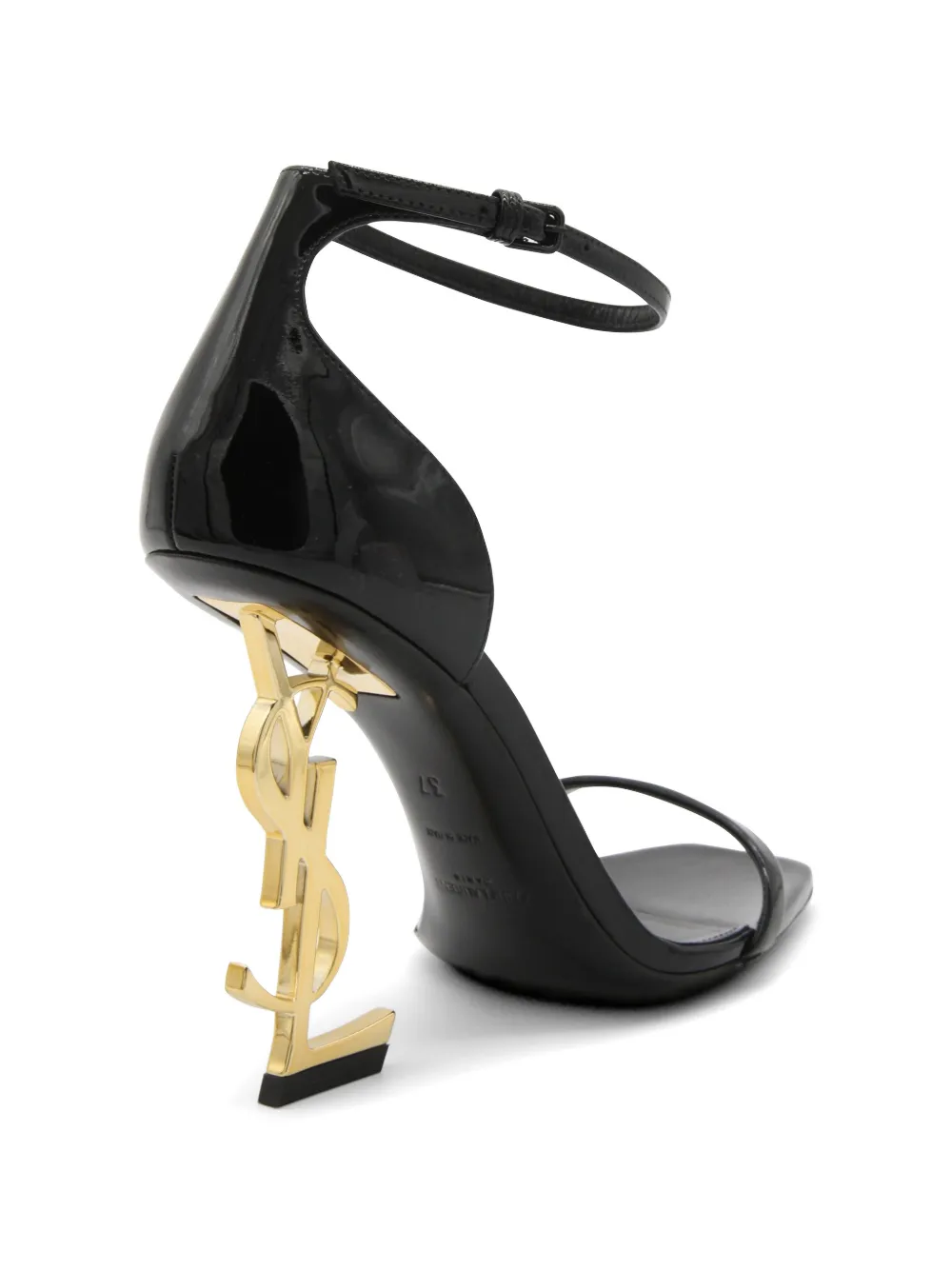 Saint Laurent Opyum sandalen met logo hak Zwart