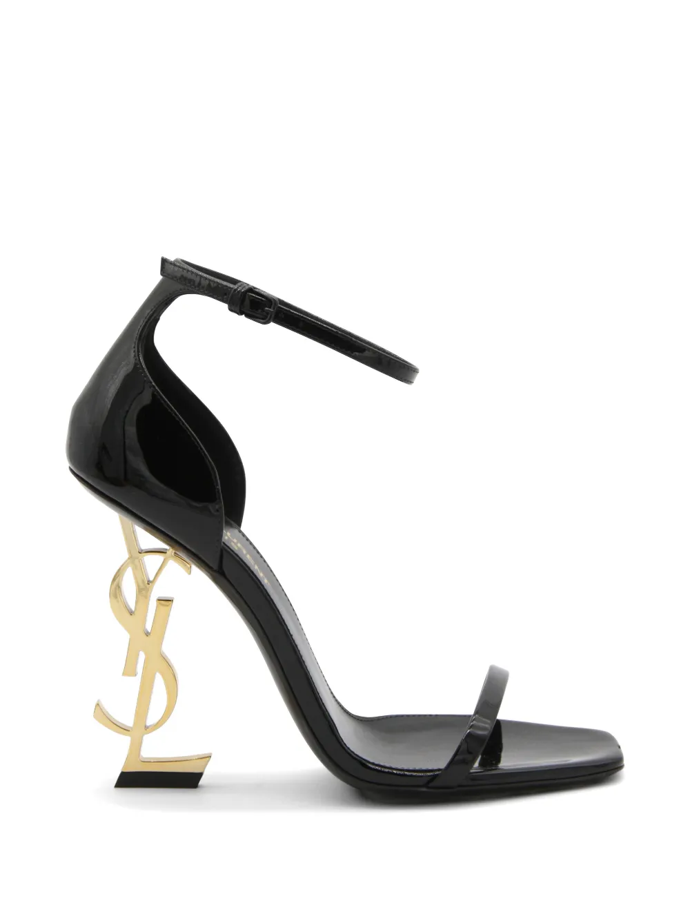 Saint Laurent Opyum sandalen met logo hak Zwart