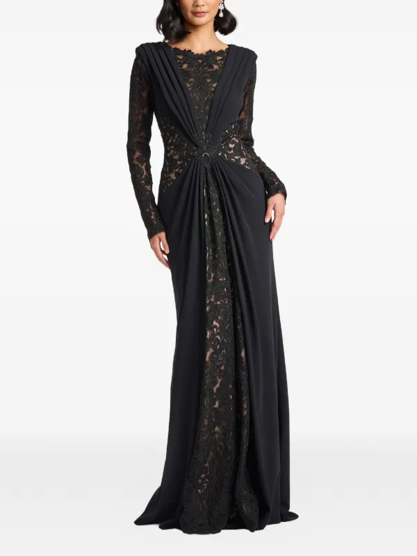 Tadashi Shoji Lace long-sleeves Maxi Dress | Black | FARFETCH