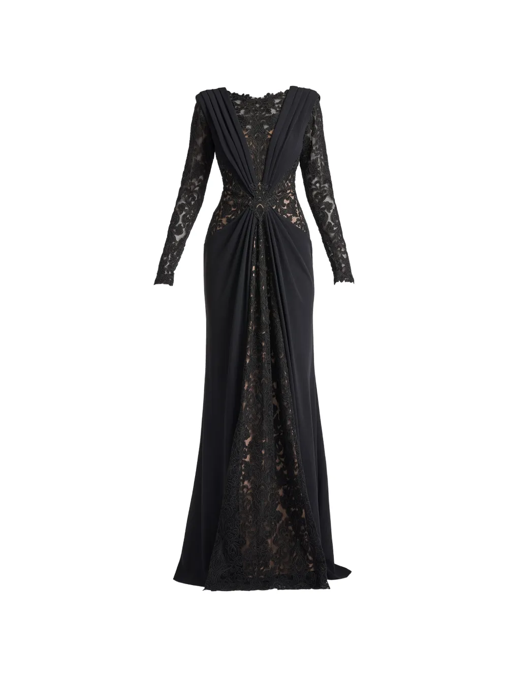 Tadashi Shoji lace long-sleeves maxi dress - Black