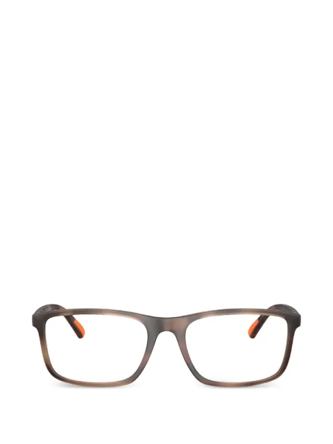 POLO RALPH LAUREN EYEWEAR matte dark havana rectangle glasses