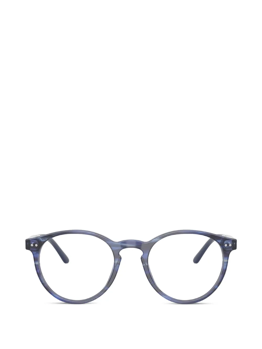 POLO RALPH LAUREN EYEWEAR striped round-frame glasses · 50