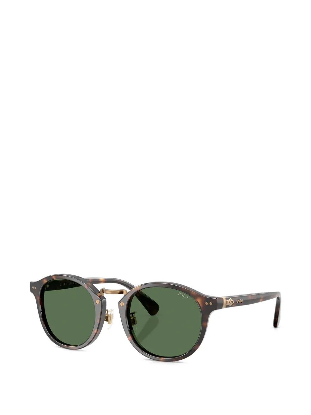 POLO RALPH LAUREN EYEWEAR Heritage Havana zonnebril met rond montuur Bruin