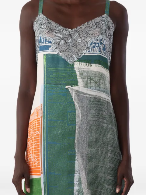 Jason Wu Collection x Robert Rauschenberg collage-slip midi dress