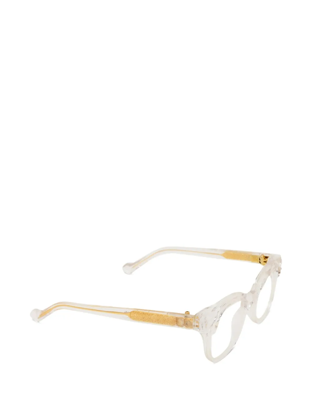 Yohji Yamamoto Bril met rond montuur Beige