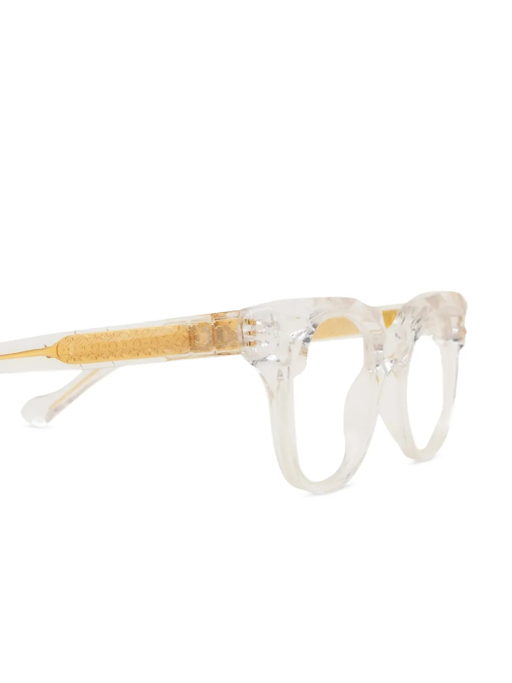Yohji Yamamoto Bril met rond montuur Beige