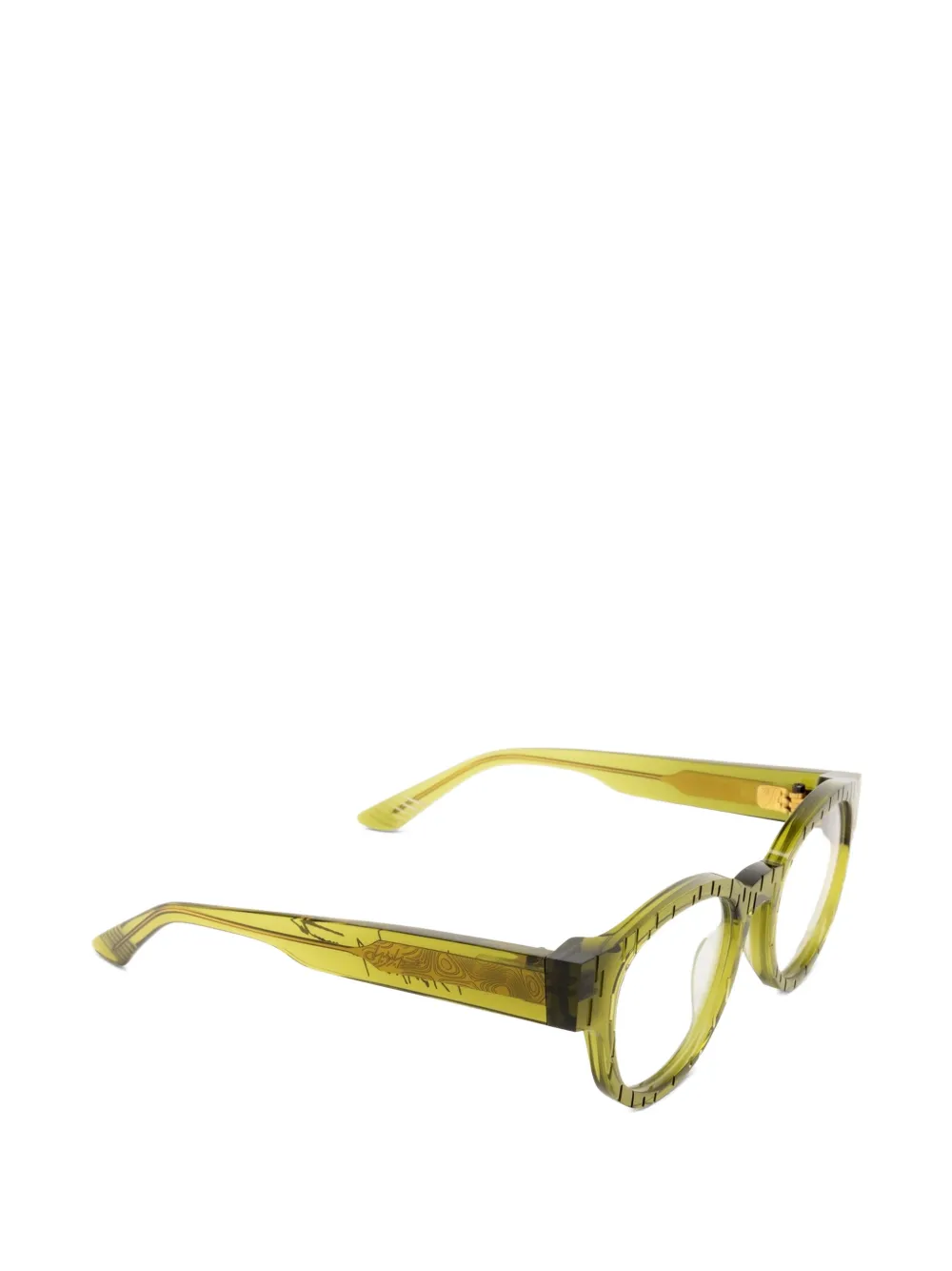 Yohji Yamamoto Bril met rond montuur Groen
