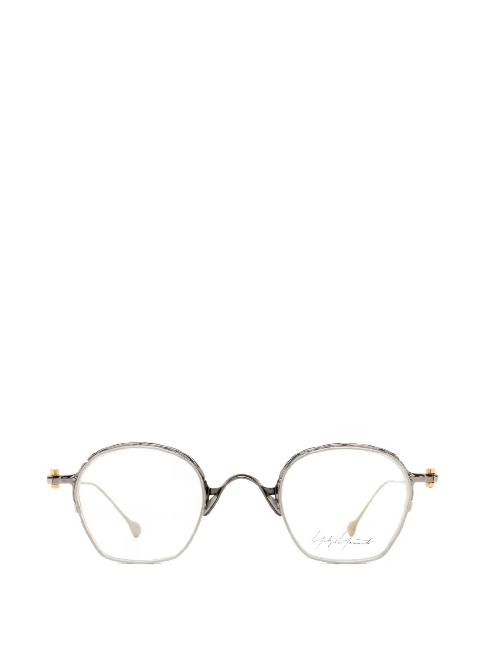 Yohji Yamamoto geometric-frame glasses - Argento