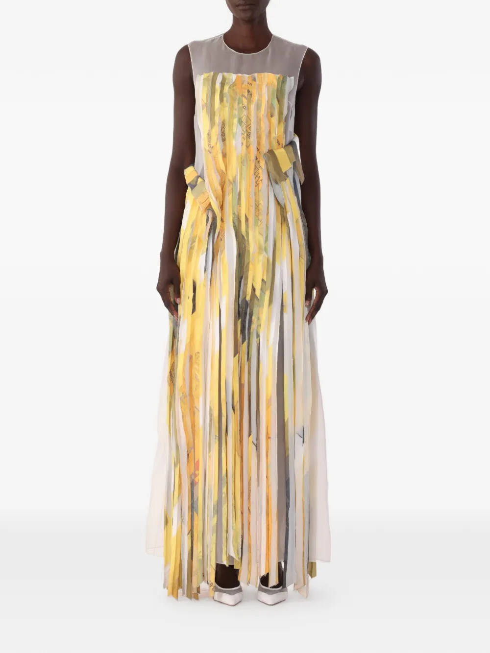  Jason Wu Collection Vestido De Fiesta A Rayas De Jason Wu Collection X Robert Rauschenberg - Amarillo 