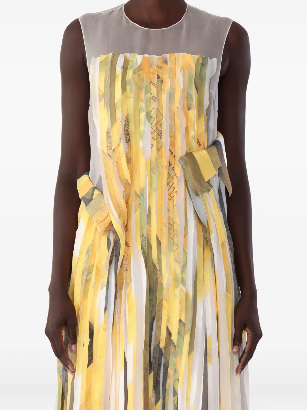 Jason Wu Collection x Robert Rauschenberg sleeveless strip gown dress - Giallo