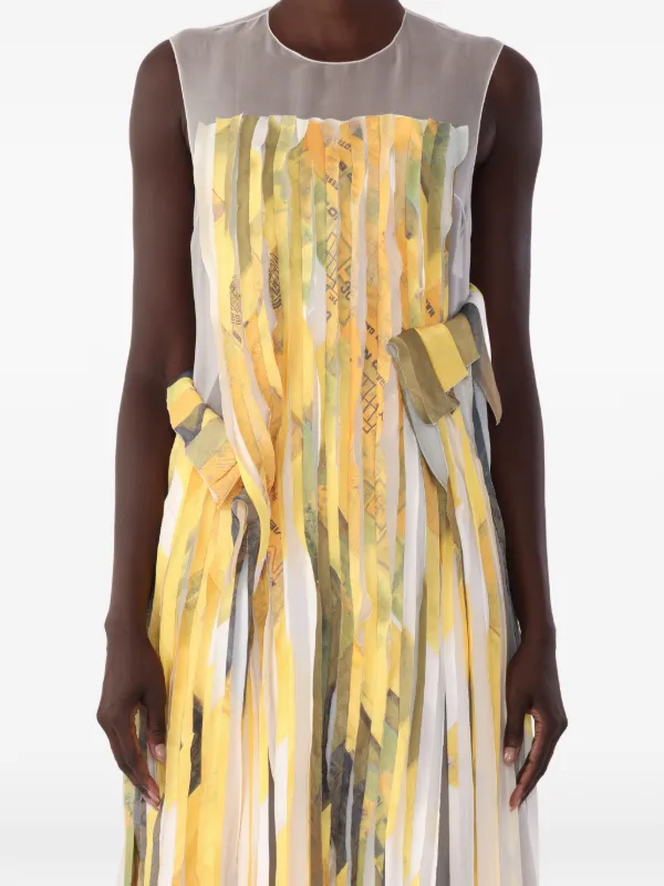 Jason Wu Collection X Robert Rauschenberg Sleeveless Strip Gown Dress in Yellow