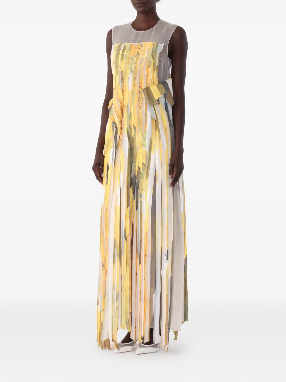  Jason Wu Collection Vestido De Fiesta A Rayas De Jason Wu Collection X Robert Rauschenberg - Amarillo 