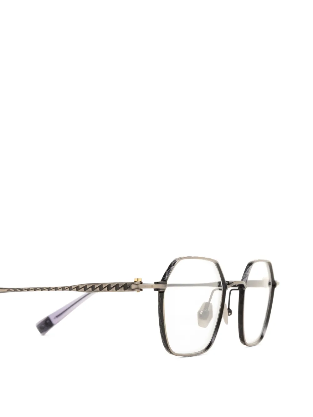Yohji Yamamoto Bril met geometrisch montuur Grijs