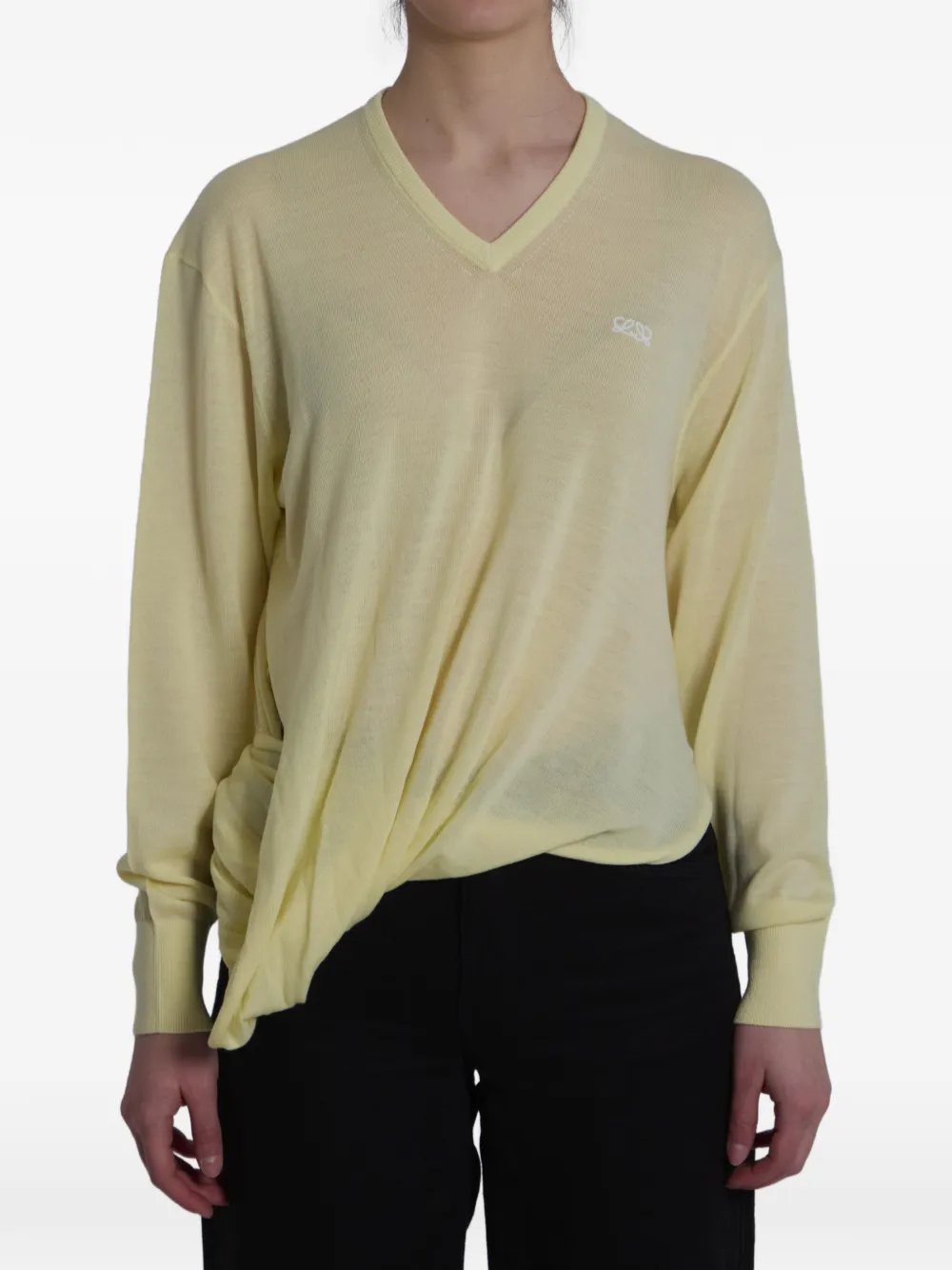 Loewe Logo-embroidered Sweater In Yellow