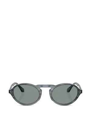 Giorgio Armani ラウンドフレーム サングラス | ブラック | FARFETCH JP