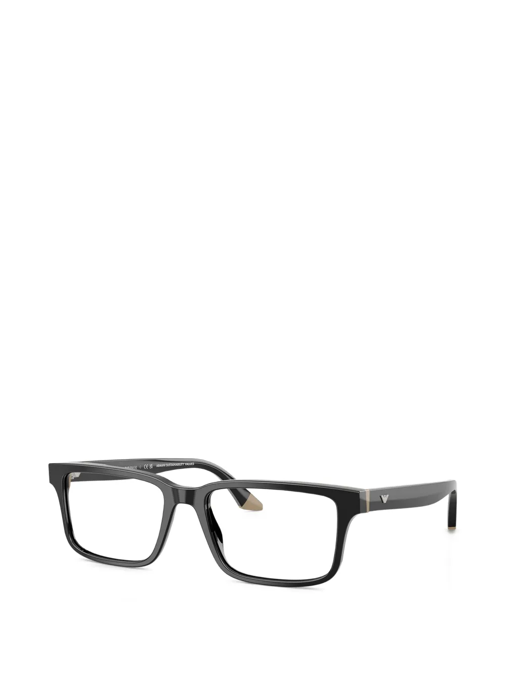 Emporio Armani Bril met rechthoekig montuur Zwart