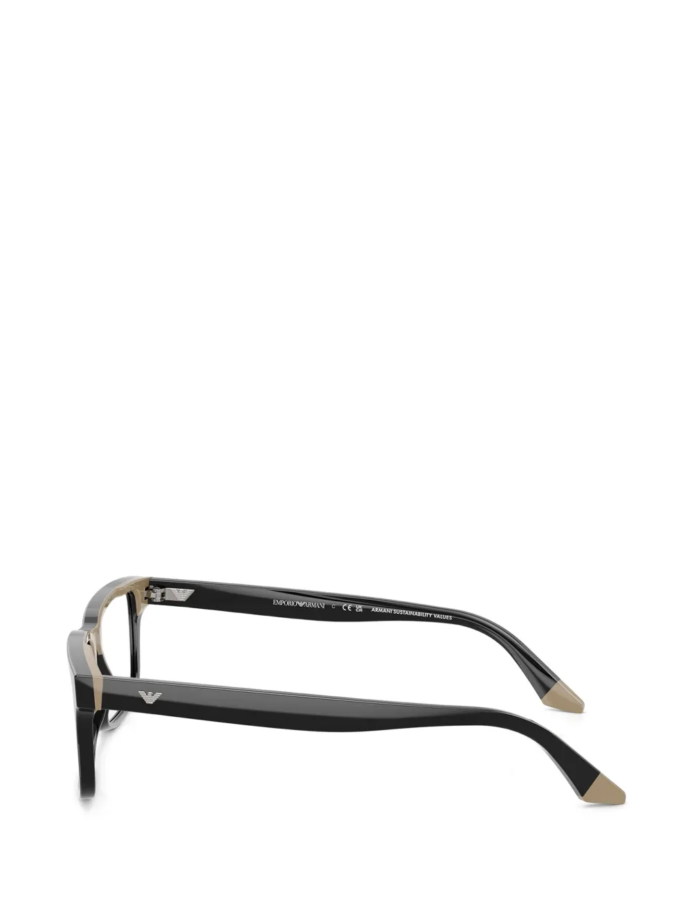 Emporio Armani Bril met rechthoekig montuur Zwart